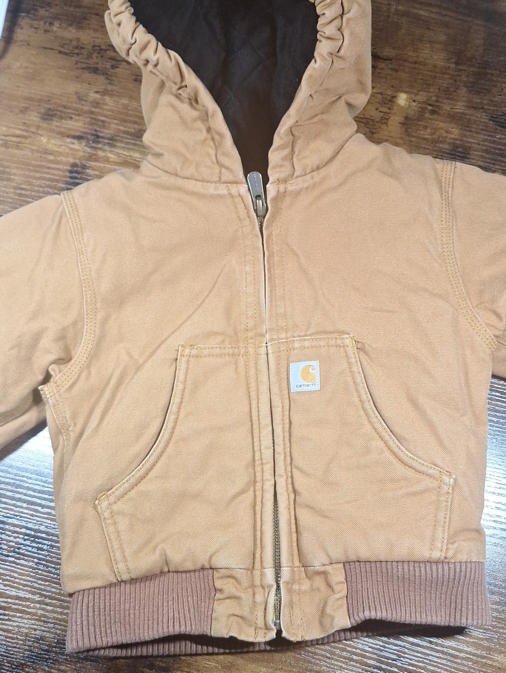 Carhartt Kids Brown Hooded Insulated Jacket, Carhartt 2T